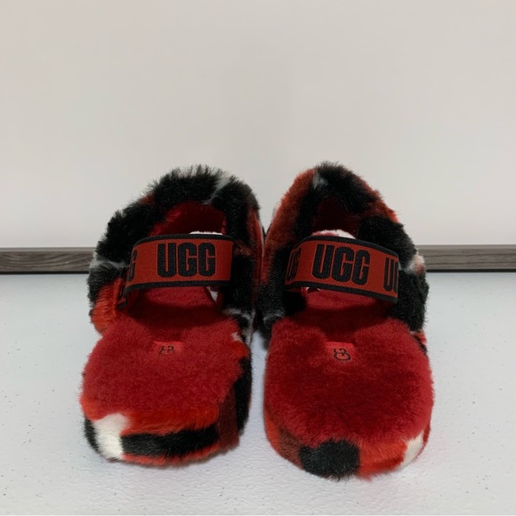 UGG ‘Plaid Punk’ Fluff Yeah Slides-Size 6 NWT - Picture 2 of 11